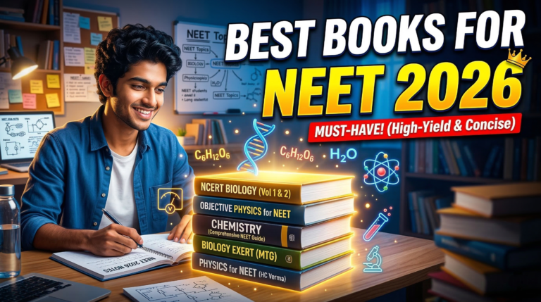 Best books for NEET 2026 preparation including NCERT physics chemistry biology