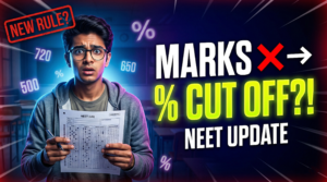 NEET 2026 cutoff percentage change marks vs percentage explanation