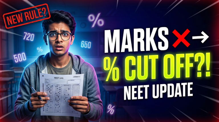 NEET 2026 cutoff percentage change marks vs percentage explanation