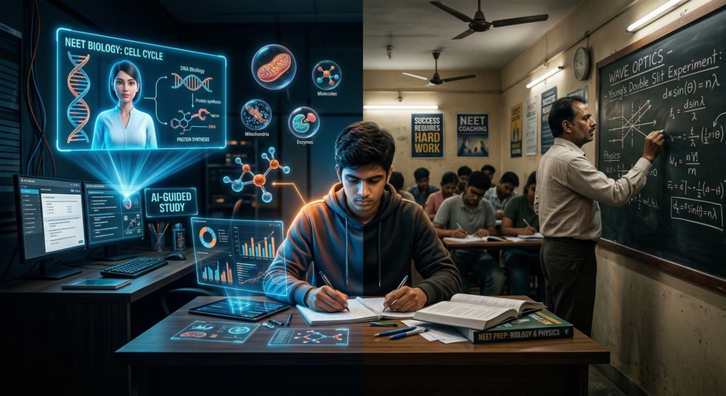 AI tutors vs traditional coaching NEET preparation comparison