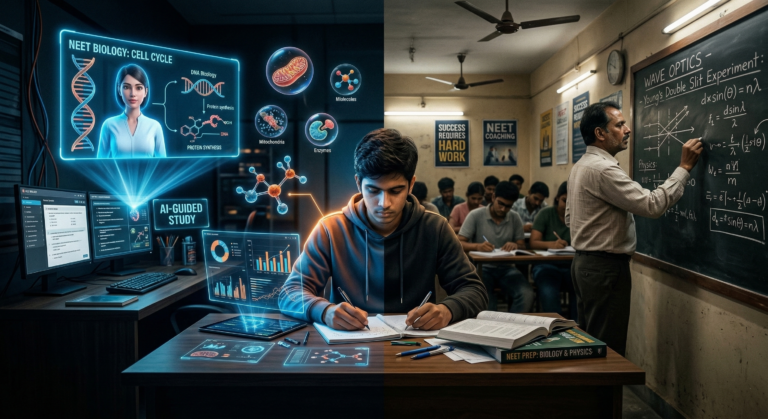 AI tutors vs traditional coaching NEET preparation comparison