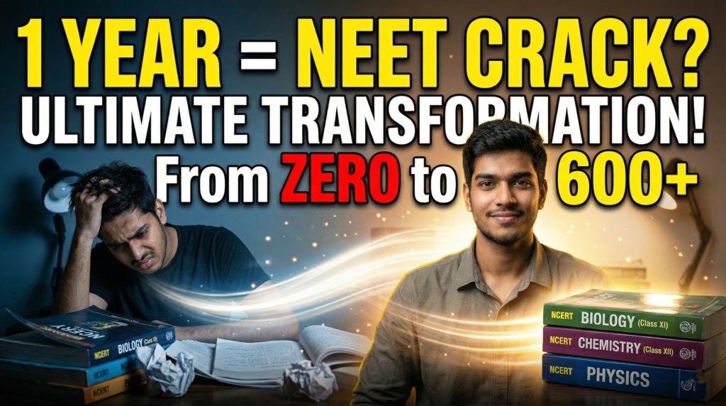 Can I crack NEET in 1 year from zero student studying NCERT books with 1 year study plan