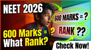 NEET Rank Predictor 2026 marks vs rank for 600 score expected AIR