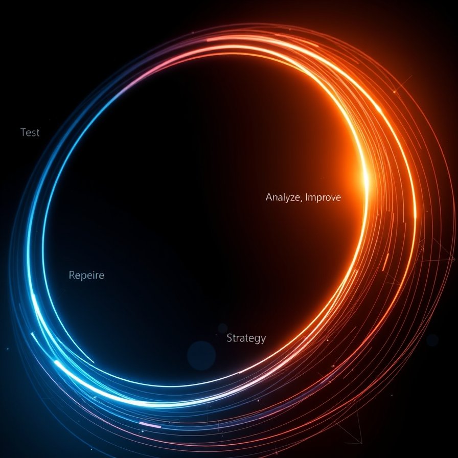NEET Physics mock test strategy concept showing repeated test loop and improvement path