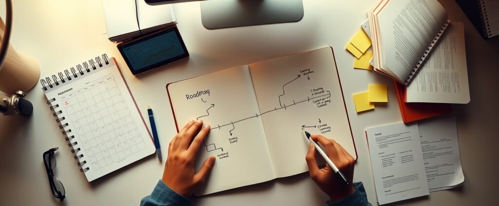 NEET preparation roadmap 2027 planning study strategy with notebook and structured schedule