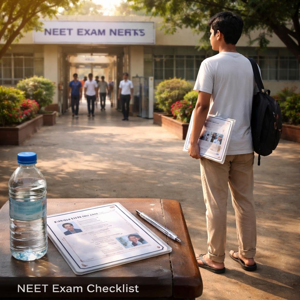 what to carry NEET exam checklist documents and items for exam day