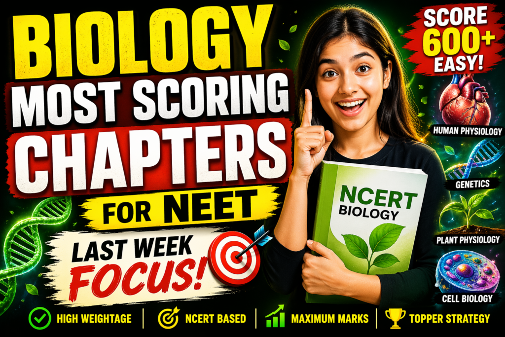 biology most scoring chapters NEET last week revision important topics