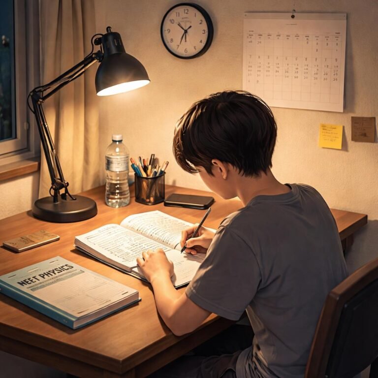 student consistent NEET Physics preparation daily routine solving questions calmly