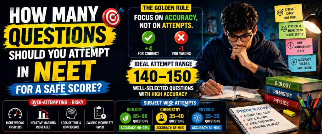 how many questions attempt NEET safe score accuracy vs attempts strategy