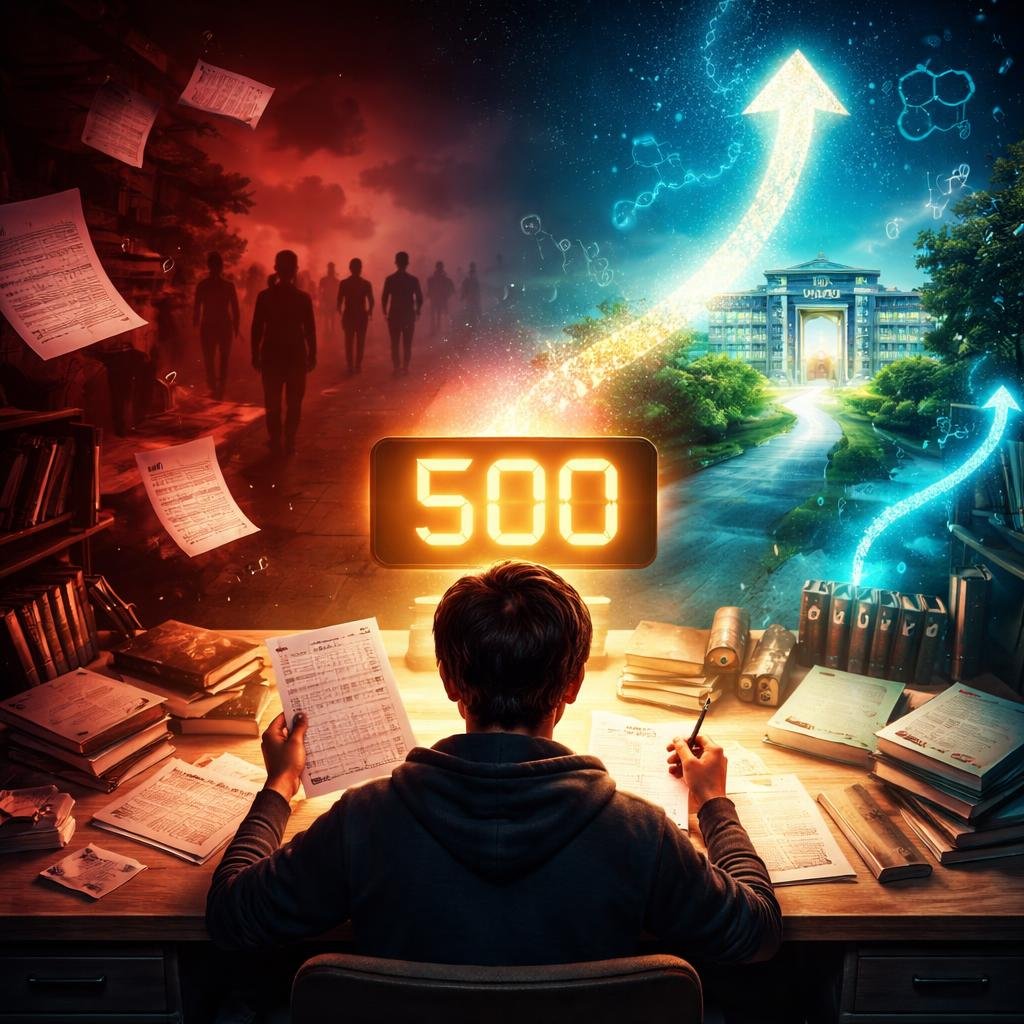 NEET 500 marks selection chances student analyzing score and MBBS path