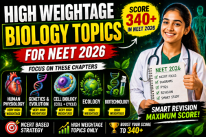 NEET biology important chapters high weightage topics and revision strategy for 340+ score