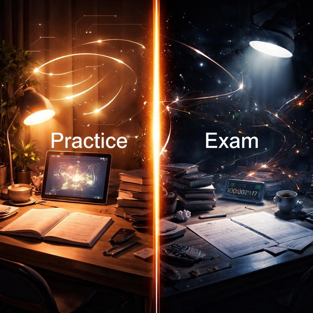 NEET Physics exam mistakes showing difference between practice and exam performance