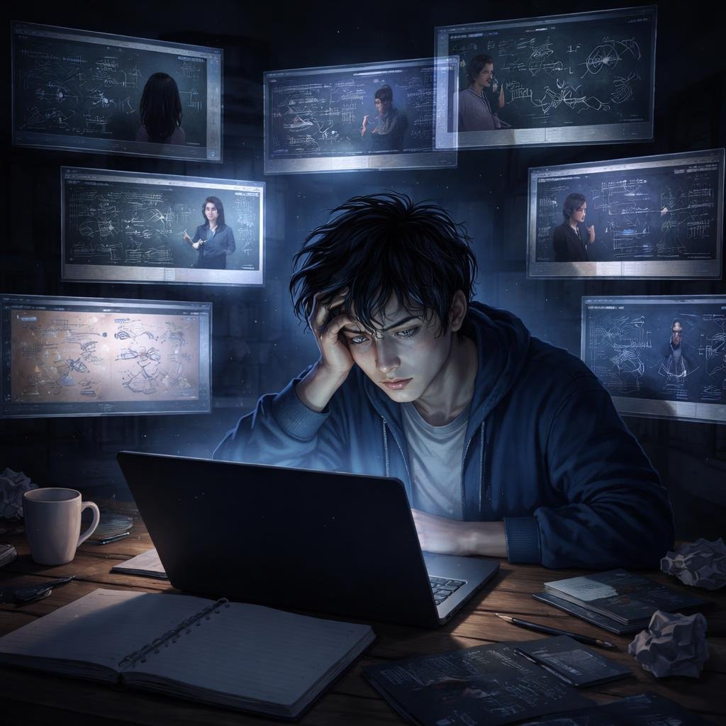 NEET physics online lectures problem student overwhelmed by multiple videos