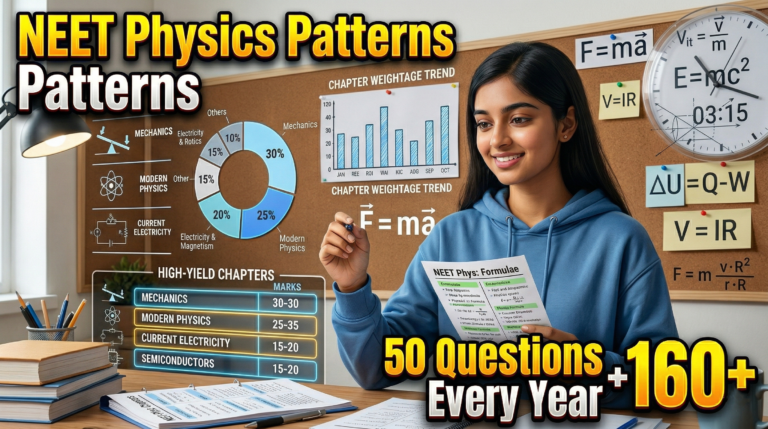 NEET Physics chapter-wise weightage showing high-yield topics for NEET physics 2026