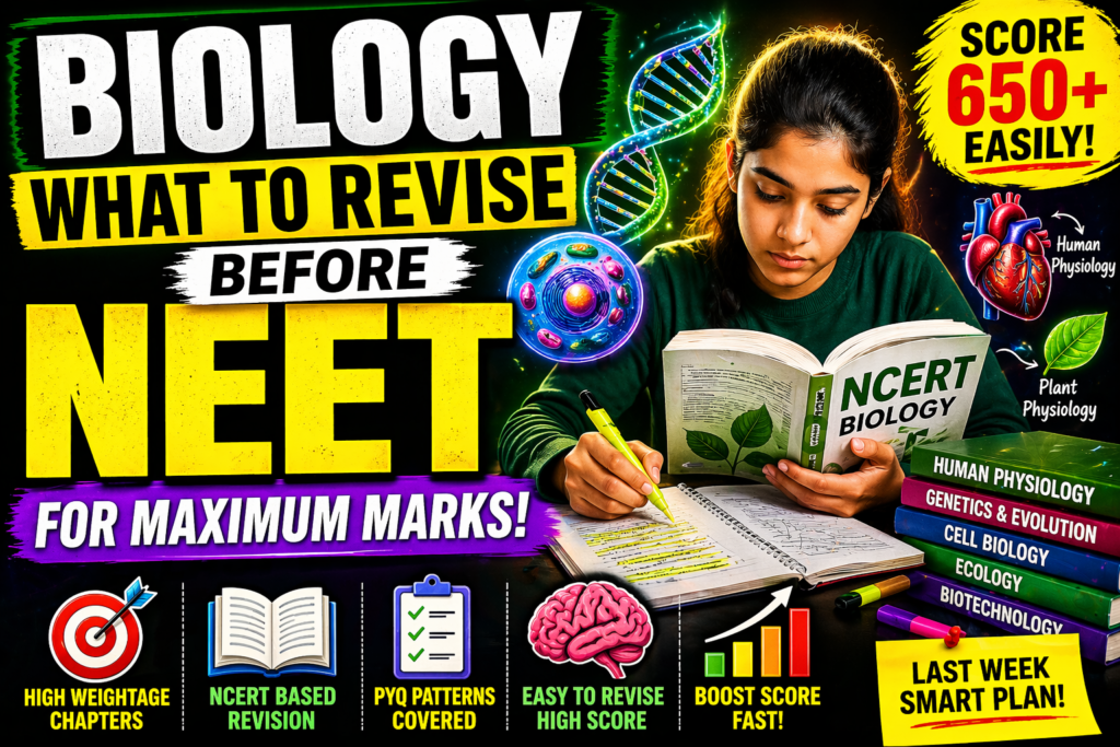 revise biology before NEET important chapters and smart revision strategy