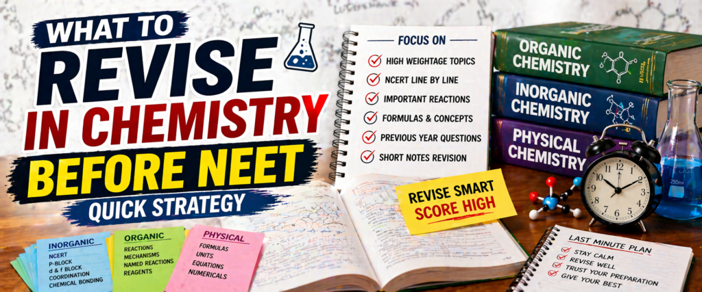revise chemistry before NEET important topics NCERT quick strategy