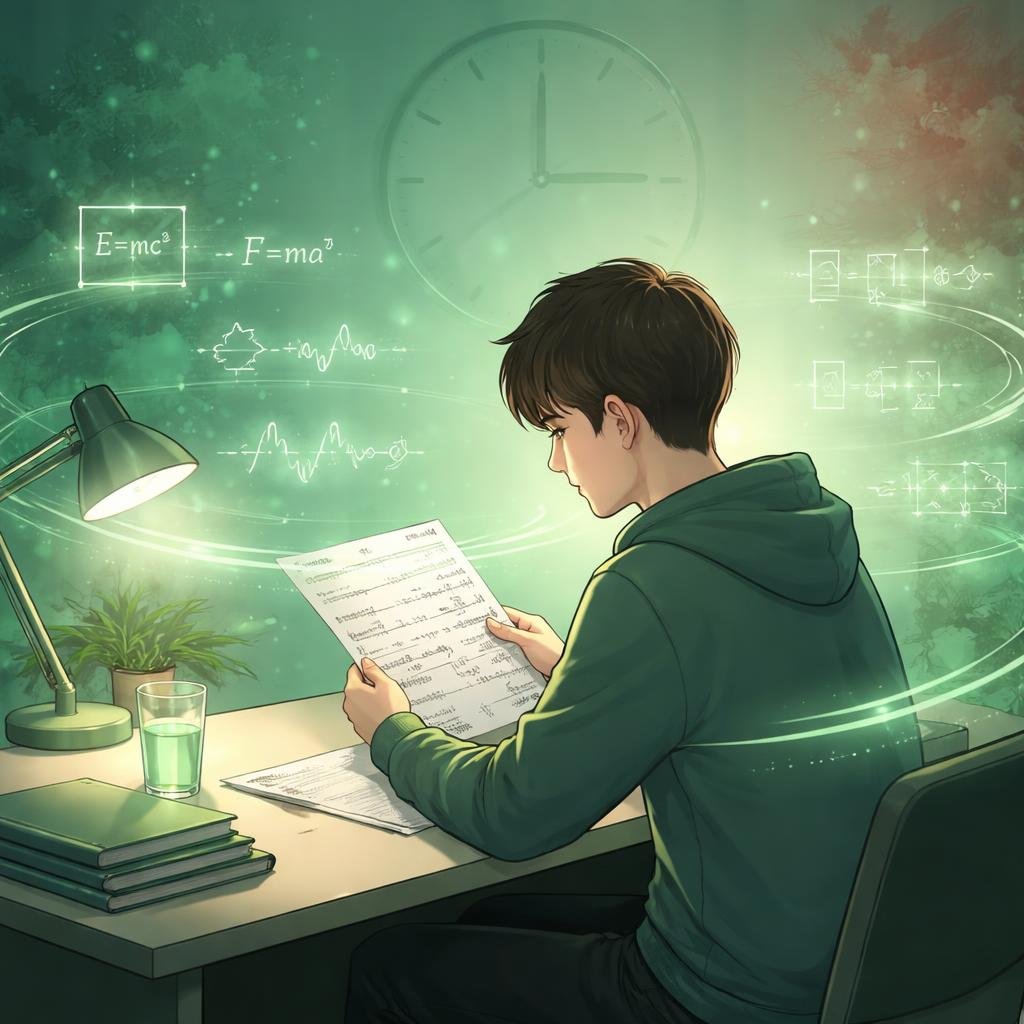 student revise NEET Physics in one day calm green focused revision formula sheet