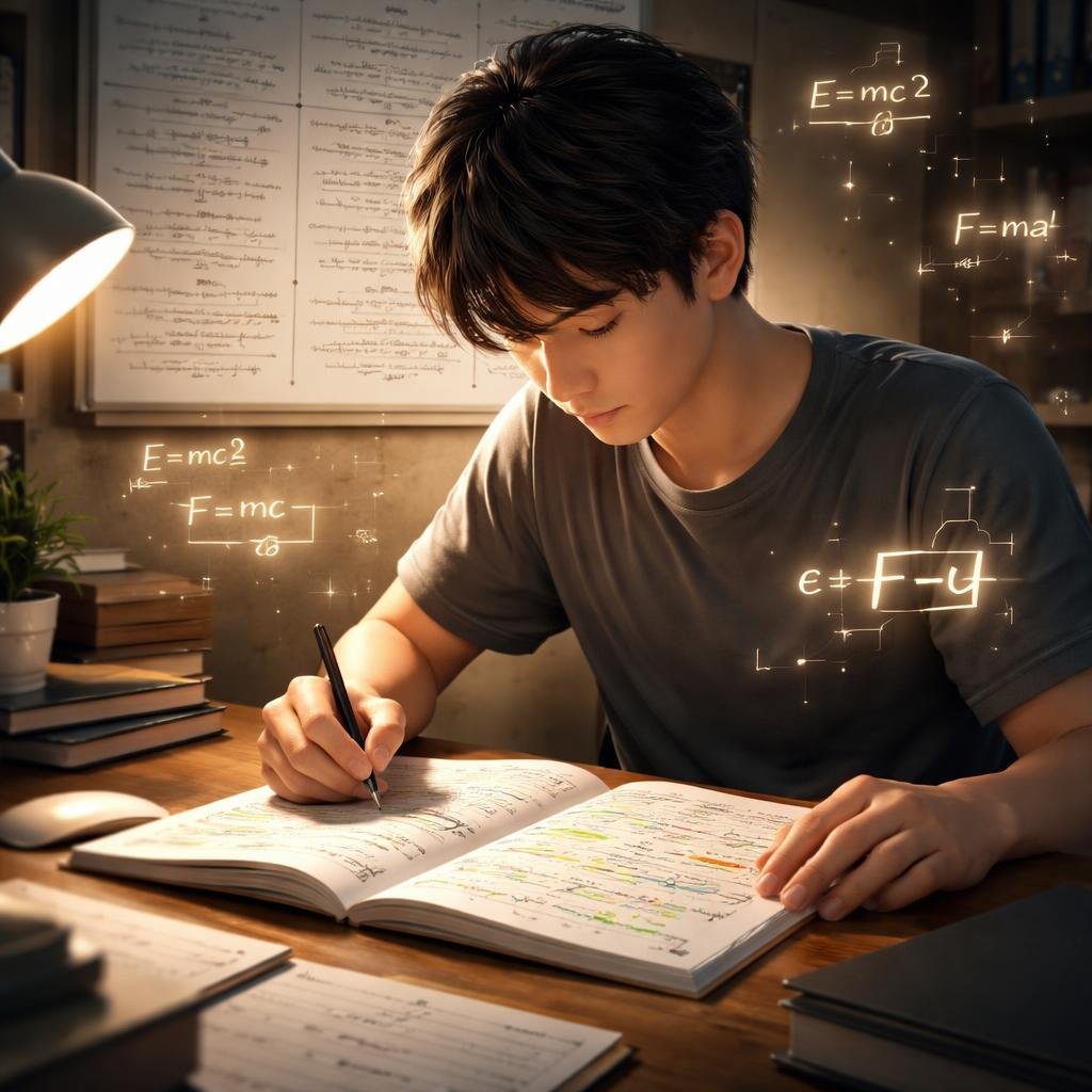 revise physics formulas NEET student using organized notes for quick recall