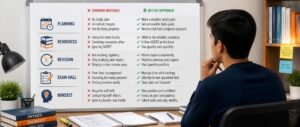 Common NEET 2027 mistakes checklist across five categories from planning and resources to exam-hall and mindset errors