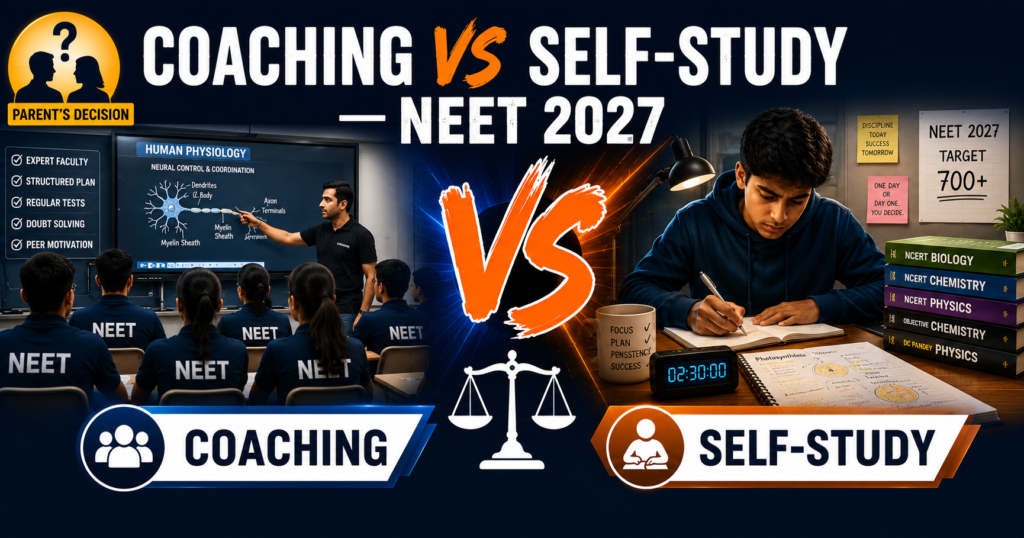 NEET 2027 coaching or self study comparison guide for parents