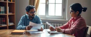 An Indian NEET mentor and student reviewing a mock test paper together in a one-on-one personalized NEET mentorship session in India