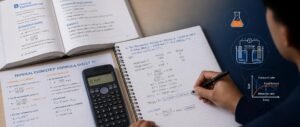 Physical chemistry for NEET 2027 study setup with formula sheet, step-by-step numerical method, and unit conversion notes