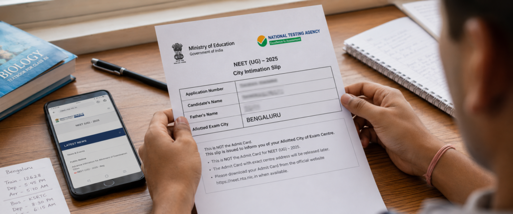 Re-NEET 2026 City Intimation Slip Release Date - Download Guide