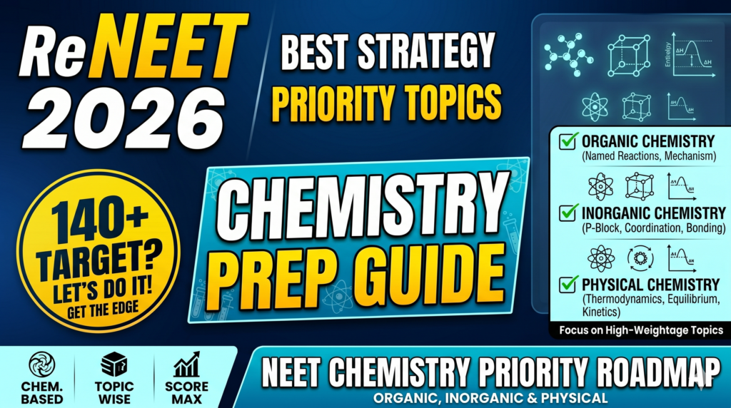 Re-NEET 2026 chemistry best strategy with this chapter-wise breakdown of Physical, Organic, and Inorganic Chemistry