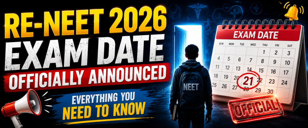 Re-NEET 2026 Official Announcement - NTA Confirms Exam Date June 21