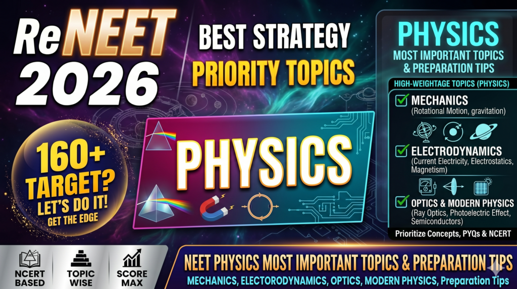 Master your Re-NEET 2026 physics preparation strategy with this chapter-wise guide