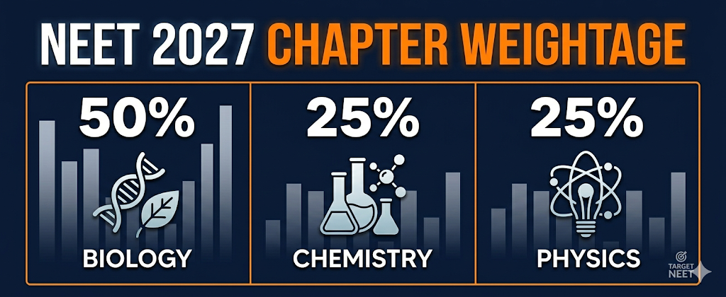 NEET 2027 syllabus chapter weightage subject-wise breakdown for Biology Chemistry and Physics