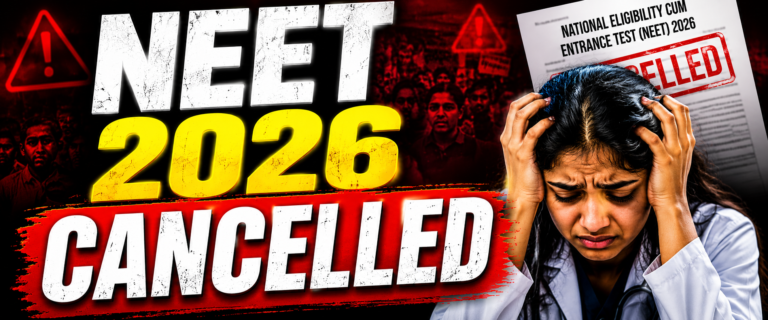 NEET 2026 Cancelled – NTA announces re-exam for 24 lakh students