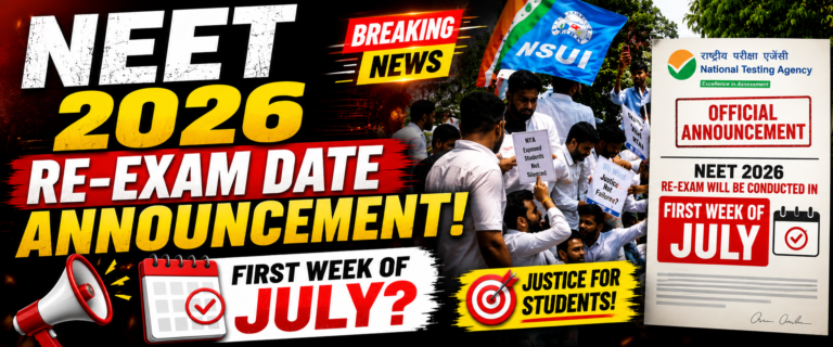 NEET 2026 Re-Exam Date Announcement – NTA expected schedule and new rules
