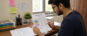 Re-NEET 2026 cut off marks category-wise chart being reviewed by a medical student