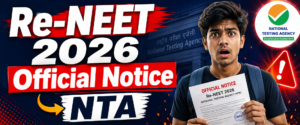 Re-NEET 2026 official notice NTA document with exam date and key announcements