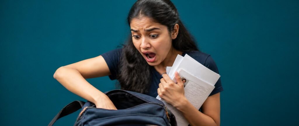 Re-NEET 2026 last 48 hours checklist — student checking documents before exam