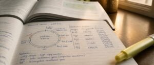 Student drawing a plasmid map while studying biotechnology for NEET 2027