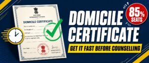 Domicile certificate NEET counselling guide showing how to apply fast for state quota seats