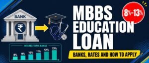 Education loan for MBBS 2026 guide showing bank options, interest rates and application process
