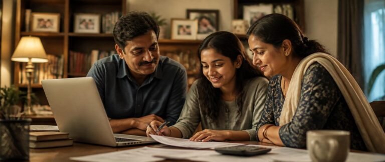 Indian family reviewing management quota MBBS admission 2026 fees and documents