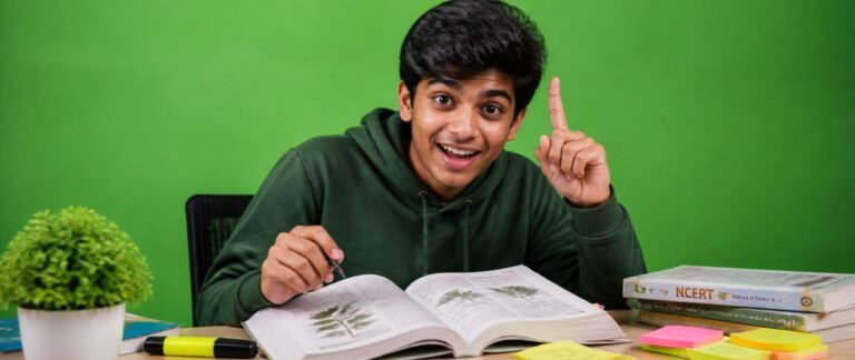 Student planning how to study botany for NEET 2027 with an NCERT book