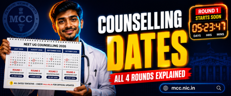 Thumbnail showing MCC NEET 2026 counselling schedule with calendar and student visual