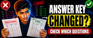 Thumbnail showing NEET 2026 final answer key changes with student comparing provisional and final keys