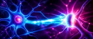 Flat illustration of a neuron representing neural control for NEET 2027 impulse conduction
