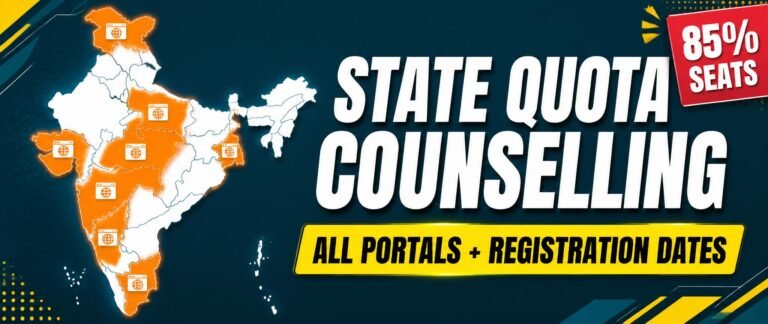 State quota NEET counselling 2026 guide showing all state portals and registration dates
