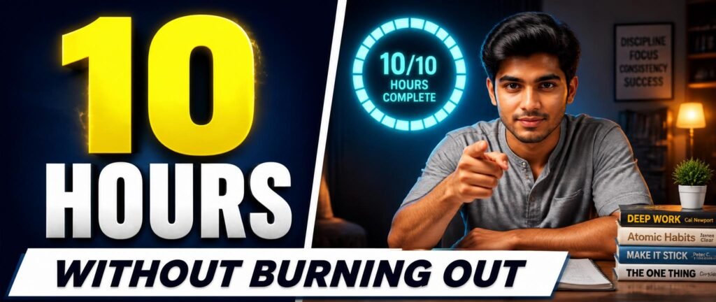 study 10 hours a day NEET 2027 student pointing at viewer with confidence