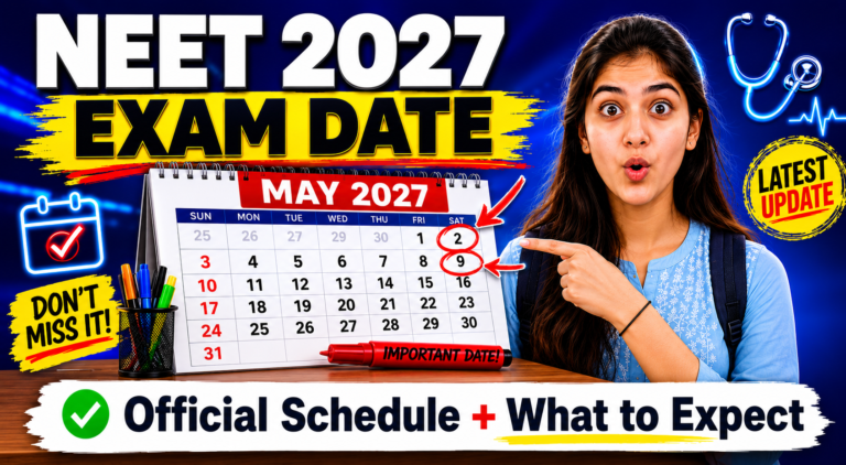 NEET 2027 exam date student pointing at calendar