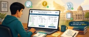 Student completing UP NEET counselling 2026 registration on the DGME upneet.gov.in portal