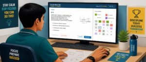 Student practising how to attempt NEET 2027 CBT using the on-screen question palette