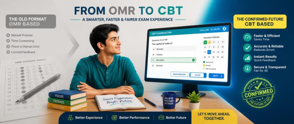Illustration explaining is NEET 2027 CBT confirmed, comparing pen-and-paper and computer-based exam modes